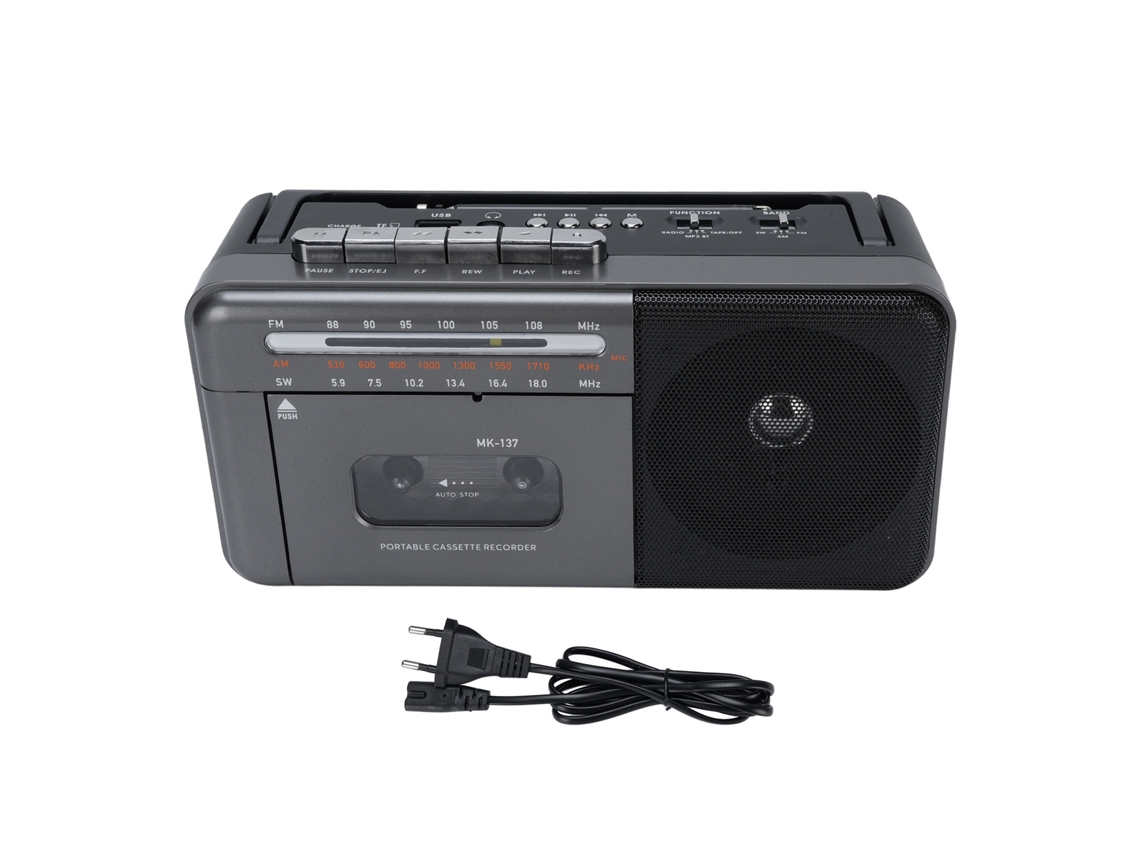 Reproductor De Casetes Portátil Con Radio Fm Am/sw, Bluetooth, Recargable, Diseño Retro Para El Hogar, Viajes Y Uso Al Aire Libre, Enchufe Europeo.