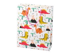 Bolsa de regalo de dinosaurio a cuadros coloridos 32 cm x 26 cm x 10 cm B.active