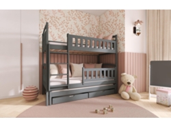 Litera FURNLUX Classic Blanka (Grafito, Madera Maciza - 88X198X164 Cm / 80X190 Cm)