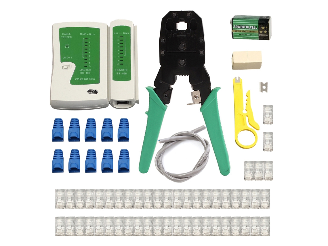 Kit De Herramientas Ethernet Lan De Alta Calidad: Crimpadora, Pelacables Y Probador Rj45.