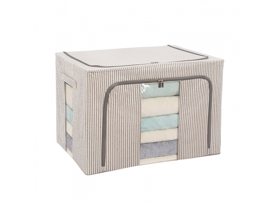 Cajas de almacenamiento de ropa plegables, estructura metálica apilable, ropa