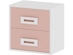 Mesita de Noche MUEBLAM Nieve Rosa Nube Melamina (43x42x28 cm)