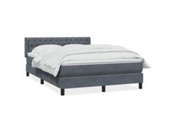 Cama Con Somier VIDAXL Gris Terciopelo (160x210 cm)