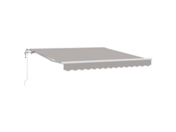 Toldo de vela, toldo retráctil manual, gris claro, 350x250 cm, tejido HARLANV1
