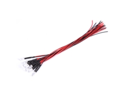 Yncm2026-12v Diodos Emisores De Luz 5mm Azul Hielo Con Cable 20cm 10pcs/set Preinstalados