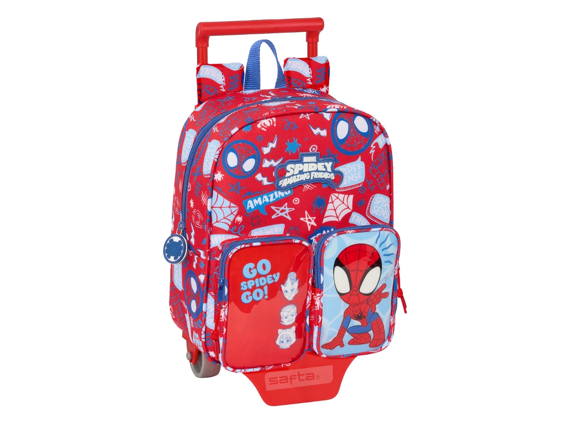 Mochila escolar con ruedas Spider Man Rescue (poliéster 300d rojo)