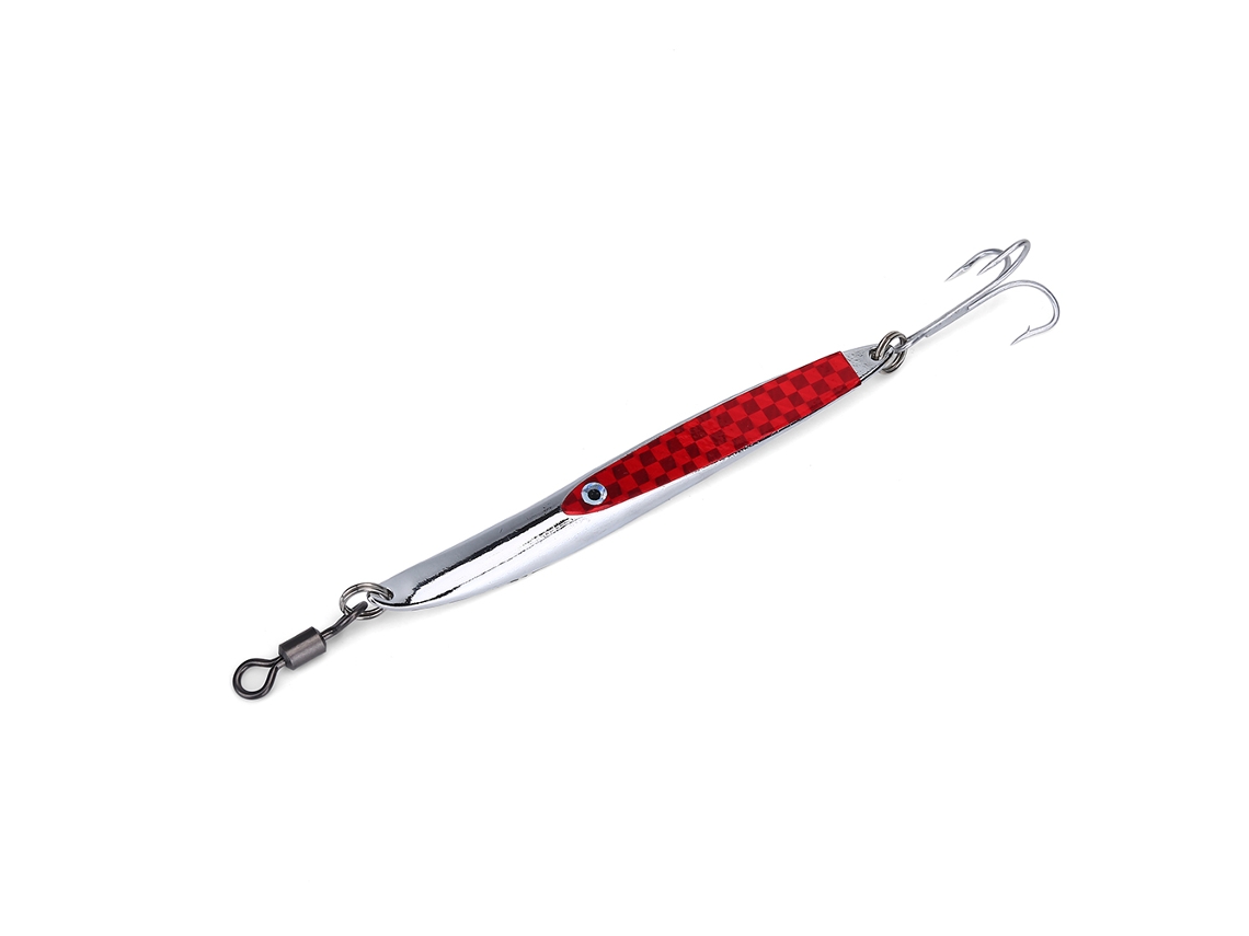 Lure Spoon De Metal Con Secuencias Para Bass, Jig Artificial Con Anzuelo, 56g Rojo
