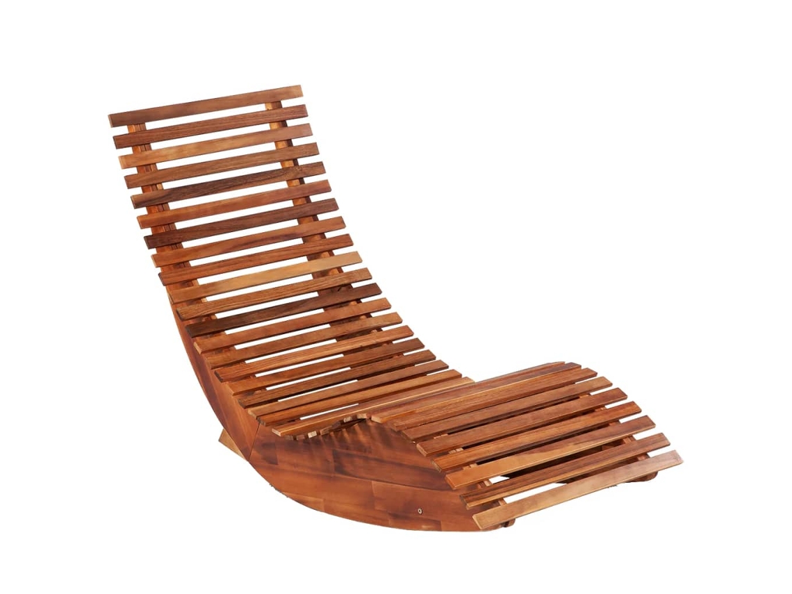 Pack 2 Uds Tumbona | Tumbona De Exterior | Sillas Mecedoras Madera Maciza De Acacia Wsd405846