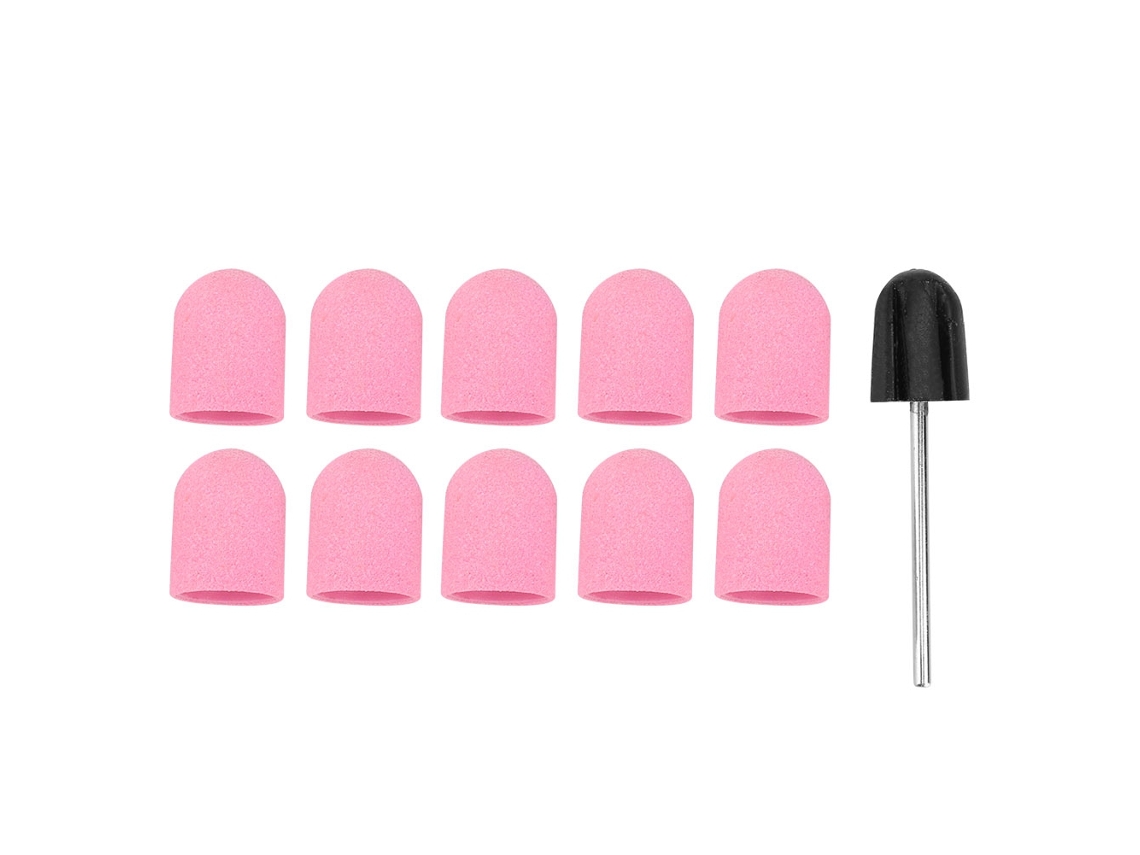 Accesorio para limar uñas, cabezal pulidor y lijador, lima de uñas rosa, herramienta de manicura