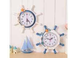 Reloj de pared de diseño mediterráneo que muestra la hora