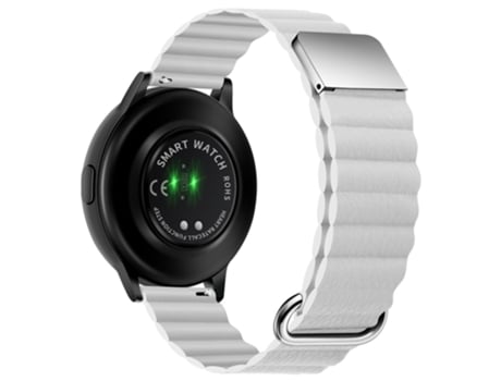 Correa de piel auténtica 22mm magnético para Huawei Watch GT3 Pro 46mm/Apex 46mm/Apex Pro - plata/blanco