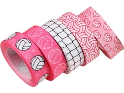 Paquete de 5 rollos de cinta de poliéster rosa para voleibol.