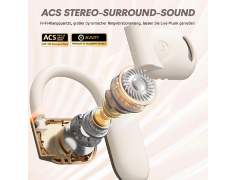 Auriculares abiertos Bluetooth sin cables Air Line Bone Sound, auriculares deportivos con gancho de oreja, auriculares de conducción ósea CHRONUS