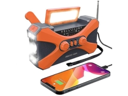 Radio portátil de emergencia solar GOKOCO de 10000 mAh con sirena SOS, cargador de teléfono móvil y radio meteorológica.