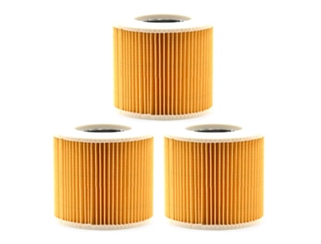 Elementos filtrantes de 3 piezas para Karcher Wd2 Wd3 Premium Mv2, Mv3, Mv3 Kit de chimenea, Mv3 Premium aspiradora reemplazar filtros de pieza