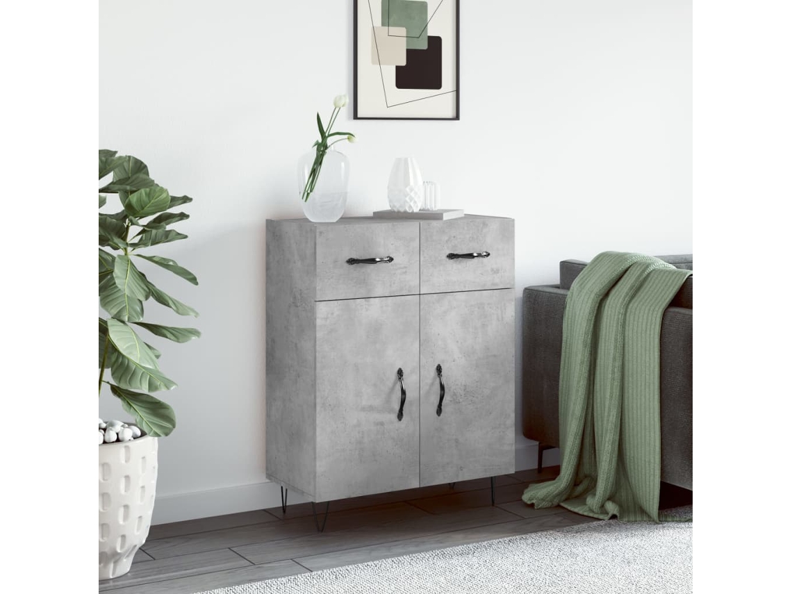 Aparador De Madera De Ingeniería Gris Hormigón 69,5x34x90 Cm