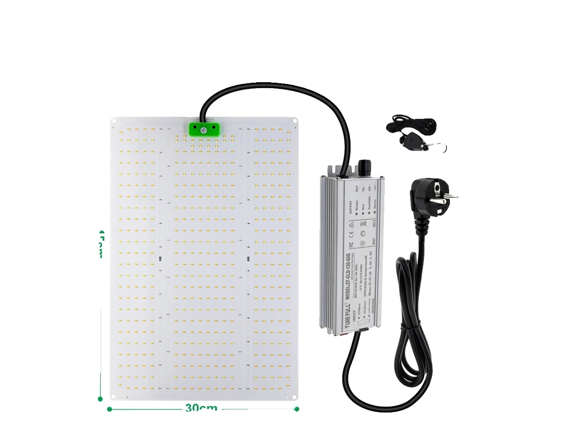 Lámpara LED de cultivo de espectro completo, regulable con interruptor UV, 120 W, UE