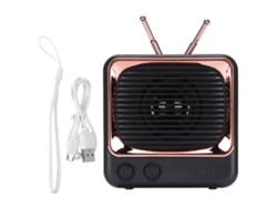 Alto-falante Bt 5.0 Portátil Mini Design Retro Tv Sem Fio Leve Com Som Hifi E Bateria Longa