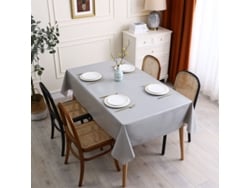 2026-40935-mantel Rectangular De Pvc Color Sólido, Resistente Al Agua Y Aceite, 54x78 Pulgadas, Para Mesa De Comedor, Fiesta Y Camping, Gris Plata
