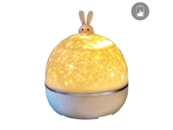 Lámpara Proyector Giratoria Con Diseño De Conejo, Luz Nocturna Con 8 Diapositivas - Regalo De Cumpleaños Para Niños