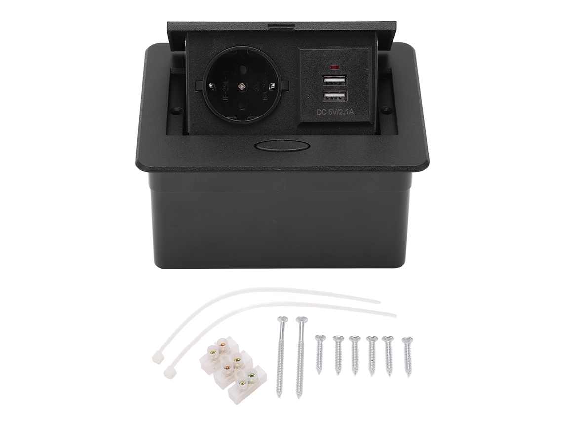 Yncm2026-enchufe De Mesa Con 2 Puertos Usb, Regleta Eléctrica Desplegable, Caja De Conexión Impermeable, Tomacorriente Estándar Para Escritorio