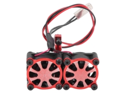 Radiador de motor ajustable con doble ventilador para coche RC TRX4 1/10 Vayotoy