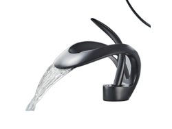 Grifo para lavabo de baño, contemporáneo, monomando, válvula de cerámica duradera, negro mate OEM