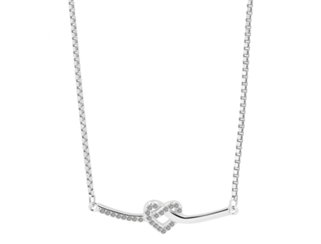 Collar Corazón en Plata de Ley 925 Juglans Bañado en Rodio 42 Cm