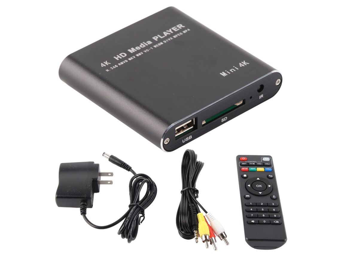 Mini Reproductor Multimedia 4k De Alta Resolución Con Hdmi, Av, Usb, Ranura Para Tarjetas De Almacenamiento Y Enchufe Estadounidense.
