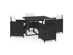 Maison Exclusive - Set Comedor De Jardín 5 Pzas Con Cojines Ratán Sintético Negro