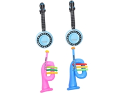 Juego de 4 instrumentos inflables de PVC: banjo y trompeta. Juguetes inflables para niños.