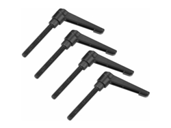 4 Palancas De Sujeción, Rosca M6, Acero Inoxidable, Ajustables, Mango De Máquina Negro (40 Mm)
