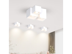 Zmh Lámpara De Techo Led Moderna De Yeso Blanco Con Foco Gu10 Para Sala De Estar