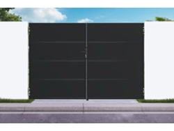 Puerta Nali De Acero Negro Mate De 3 M, 200 Cm De Altura.