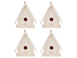4 Casitas De Madera Para Pájaros, Ideales Para Decorar El Jardín Y Atraer A Pájaros Y Loros.