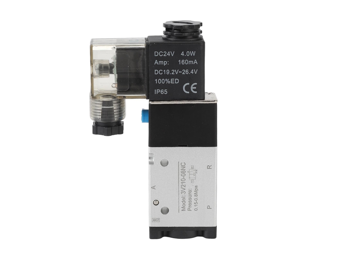 Válvula Solenoide Neumática De 1/8" Npt, De Acción Directa, Respuesta Rápida, 24 V Cc, Aluminio.