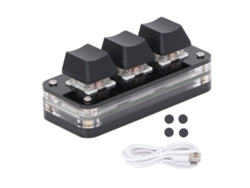 Mini teclado con 3 teclas USB, industrial personalizable, interruptor azul programable para juegos con iluminación RGB
