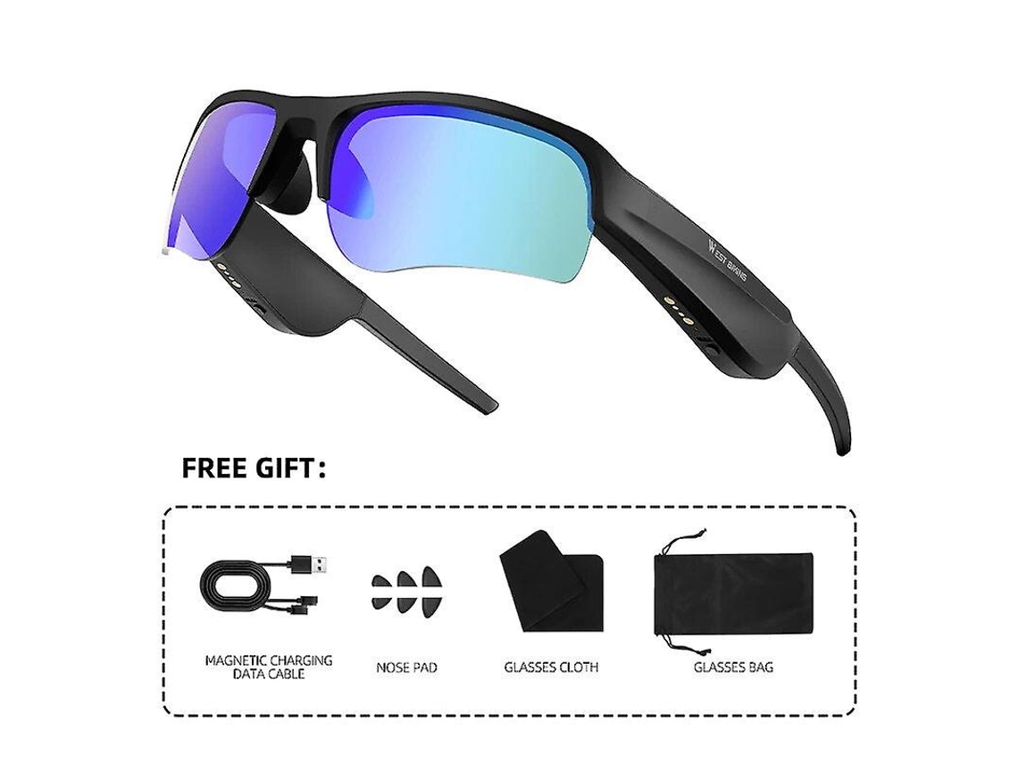 Gafas de ciclismo inteligentes West Biking con auriculares inalámbricos Bluetooth, gafas deportivas con audio, auriculares para conducir y profesionales