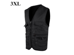 2026rebe-chaleco De Pesca Para Hombre Chaqueta De Caza Deportiva Con Multi Bolsillos Negro 3xl