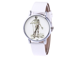 Reloj De Pulsera Unisex Para Parejas Con Correa De Cuero Sintético, Cuarzo Blanco, Zhoulianfa