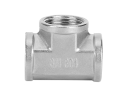 Conector en T roscado de acero inoxidable 304 para tubería hembra de 3/4 pulg.