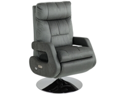 Sillón reclinable eléctrico con alimentación USB, reposapiés, terciopelo, giratorio, gris.
