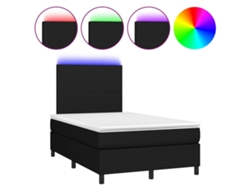Maison Exclusive - Cama Box Spring Con Colchón Led Tela Negro 120x200 Cm