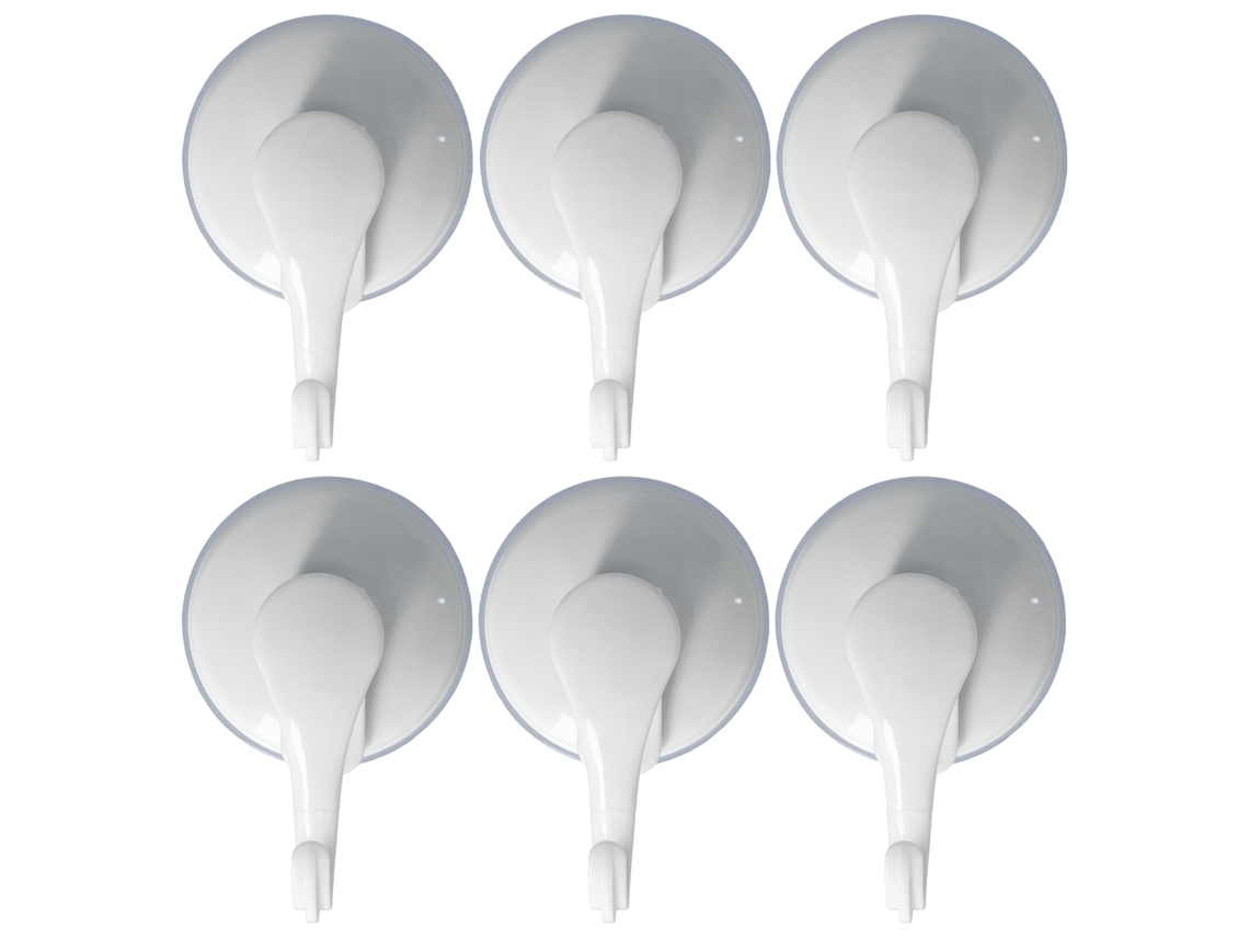 6 Ganchos De Pared Autoadhesivos De Plástico Con Ventosa Para Toallas Y Ropa, Ideales Para Cocina, Baño Y Cocina (color Blanco).
