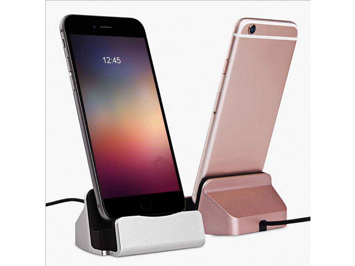 Base De Carga Para Teléfonos Móviles Con Soporte Usb-c, Cable Antideslizante Y Protección Para La Superficie De Trabajo.