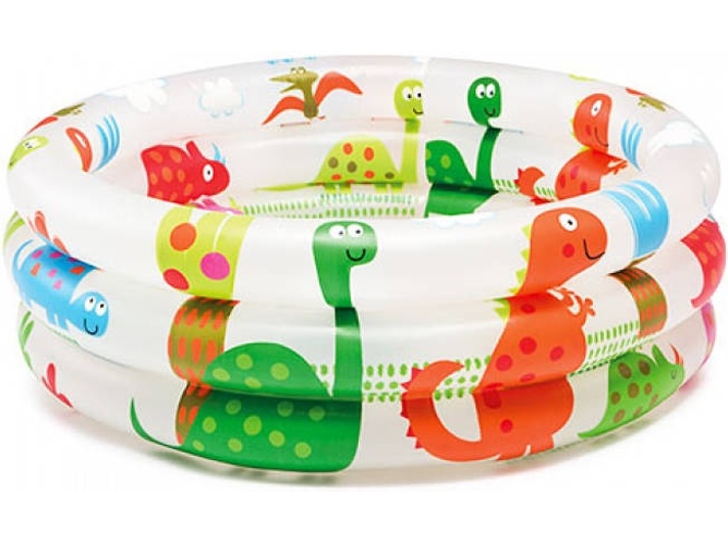 Piscina Bebé Animalitos 3 aros hinchable intex dinosaurio 33l 61x22cm 57106np colores con base 61 22 33 litros 1 61x22