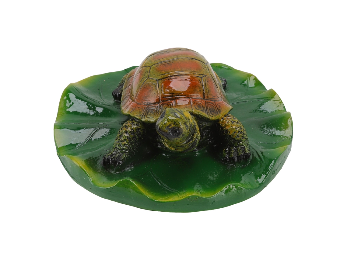 Estatua De Tortuga Con Hoja De Loto, Resina Sintética, Para Decoración De Jardín, Patio O Terraza.