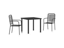 Maison Exclusive - Conjunto De Comedor De Jardín 3 Pcs Negro
