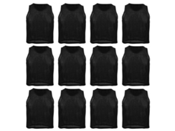 Chaleco De Entrenamiento De Fútbol Para Niños De 12 Piezas, Malla Transpirable, Talla Única, Negro.