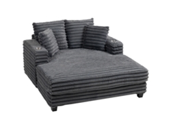 Chaise Longue, Sofá-cama Grande De 2 Lugares, 134 X 151 Cm, Com Porta-copos, Para Sala De Estar, Cinza